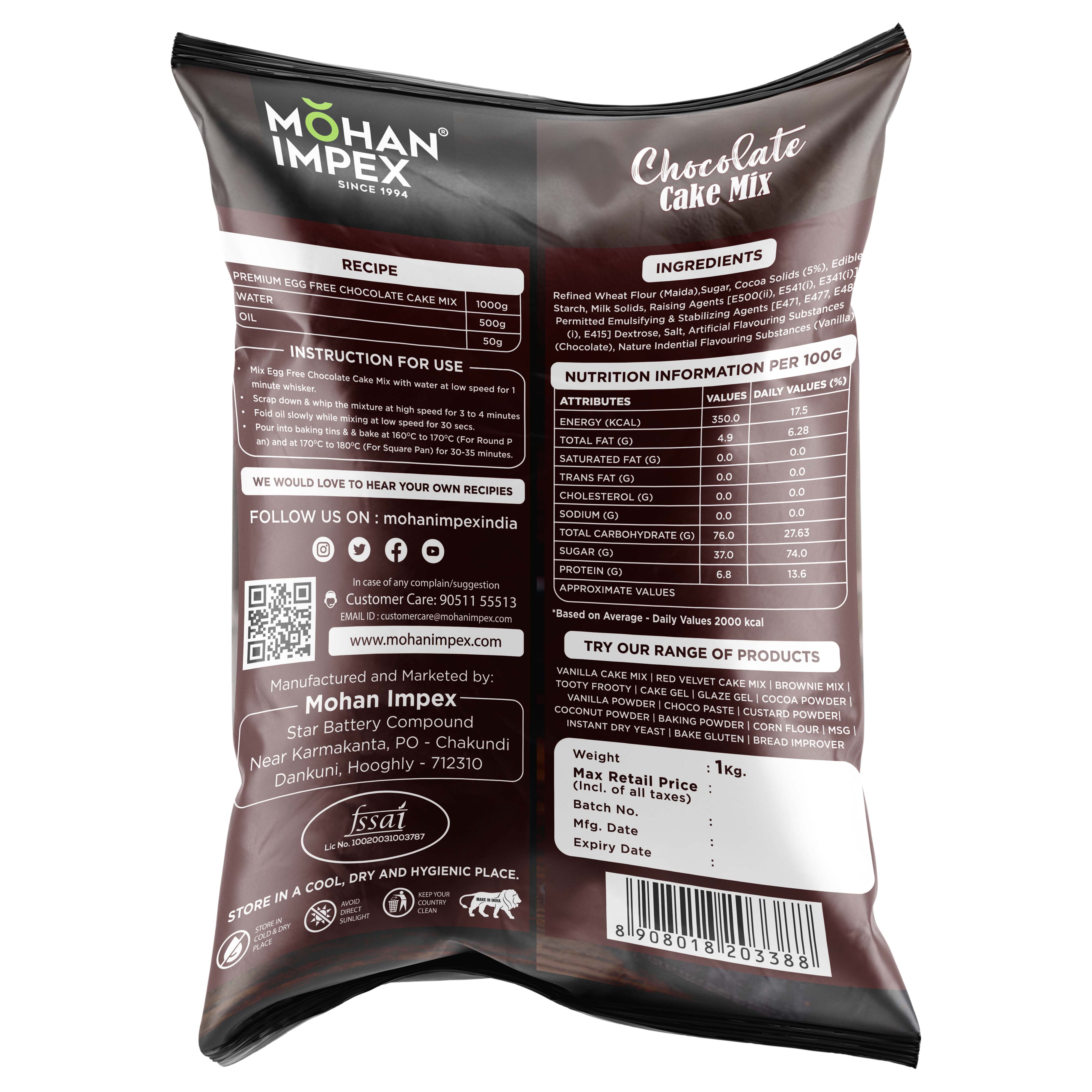 Mohan Impex Eggfree Chocolate Cake Mix